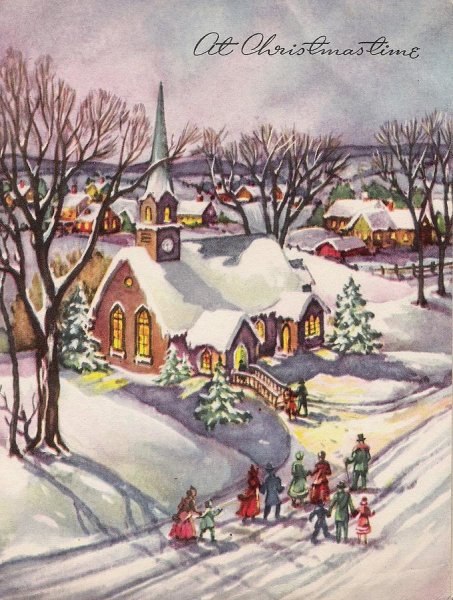 С Рождеством Христовым ретро пейзажи