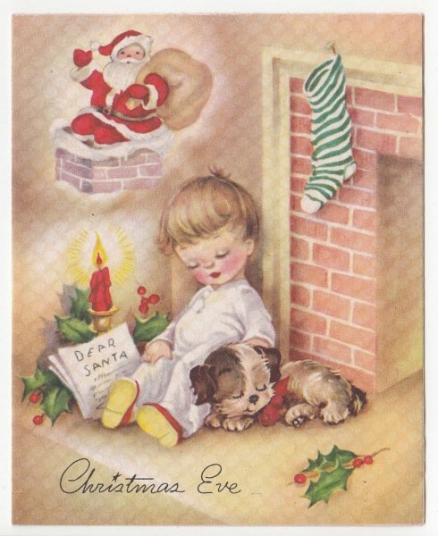 Канун Рождества открытки ретро