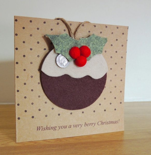 Новогодняя открытка с фетром