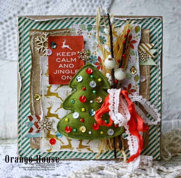 Открытка из фетра на новый год