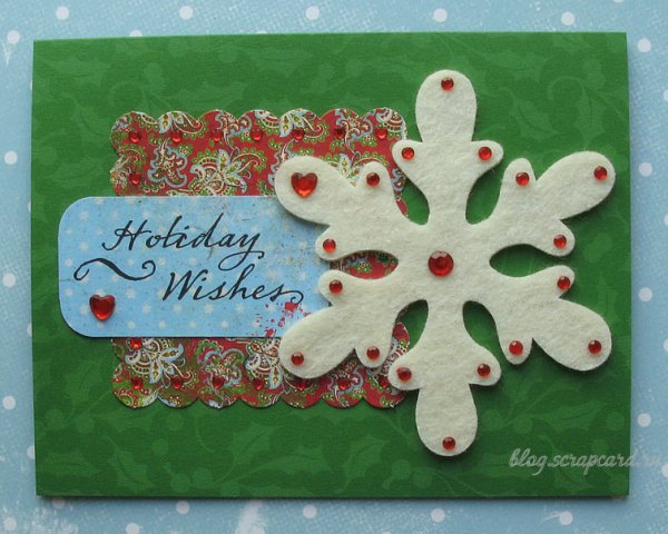 Открытка из фетра на новый год