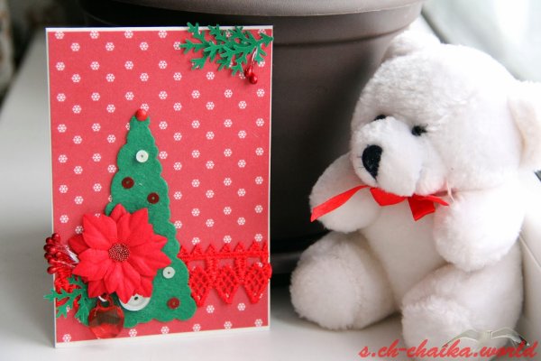 Аппликация из фетра на новый год