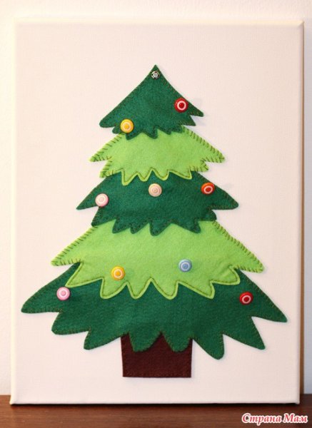 Открытка елочка из фетра