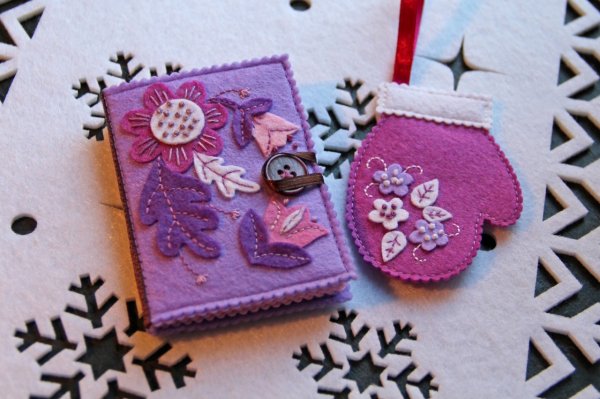 Открытка варежка Скрапбукинг