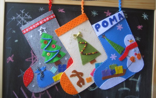 Панно из фетра на новый год