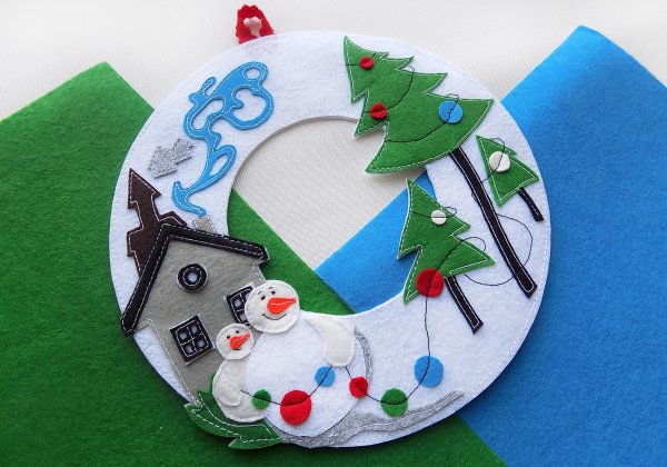 Снеговик из фетра для детей