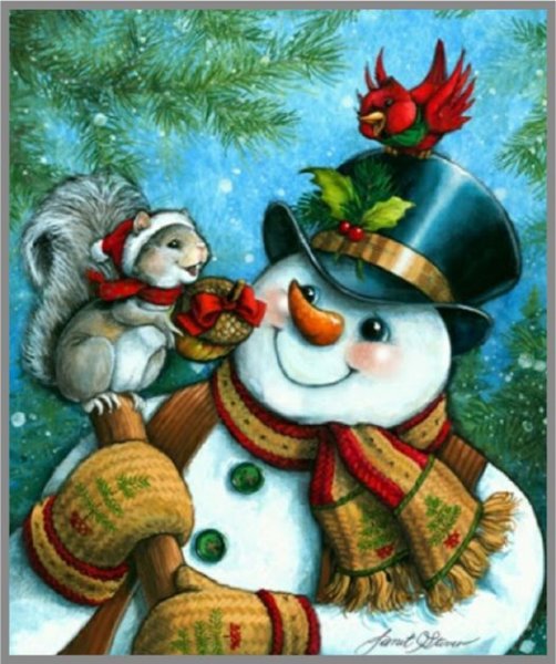 Открытка "Снеговик"