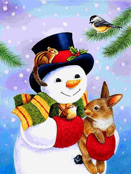 Новогодние открытки со снеговиком