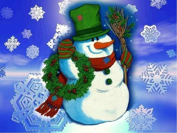 Новогодняя тема со снеговиком