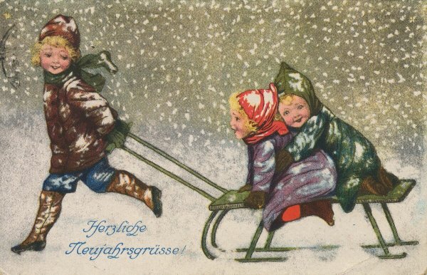 Новогодние открытки 20 века