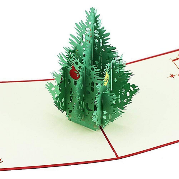 Открытка с объемной елочкой