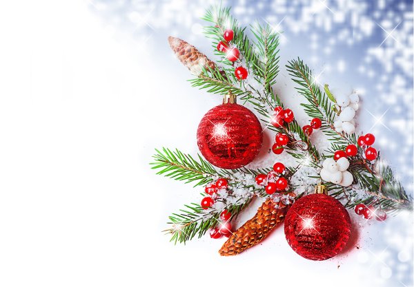 Елочная ветка с игрушками