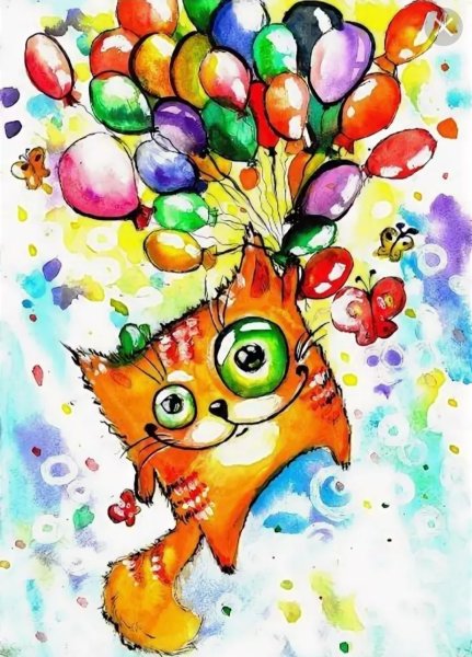 С днем рождения акварель