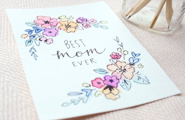 Открытка маме на день рождения своими руками нарисовать