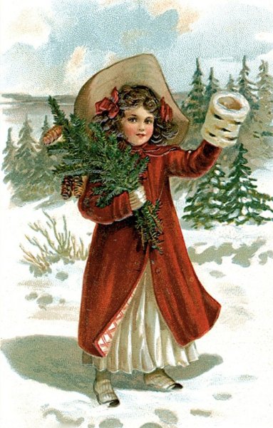 Винтажная Новогодняя открытка