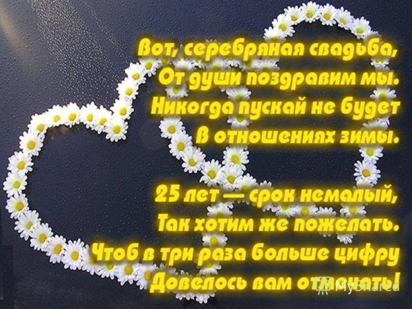 С 25 летием совместной жизни