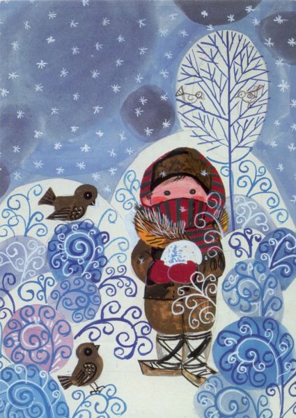 Новый год гуашью