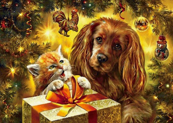 Новогодние открытки с собаками