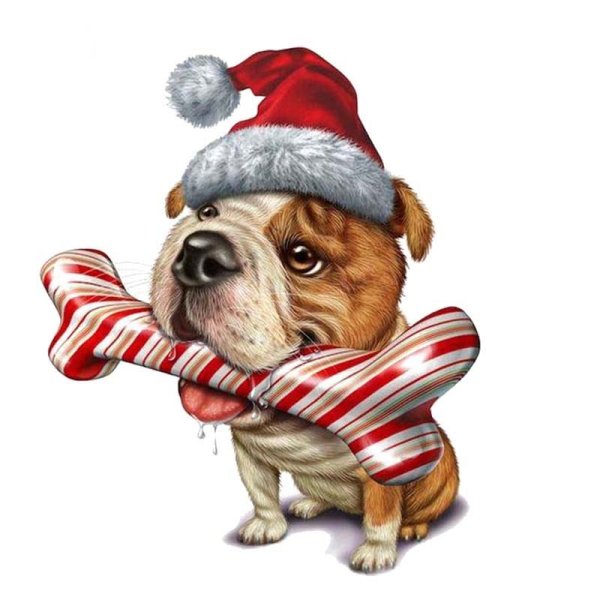 Новогодний бульдог