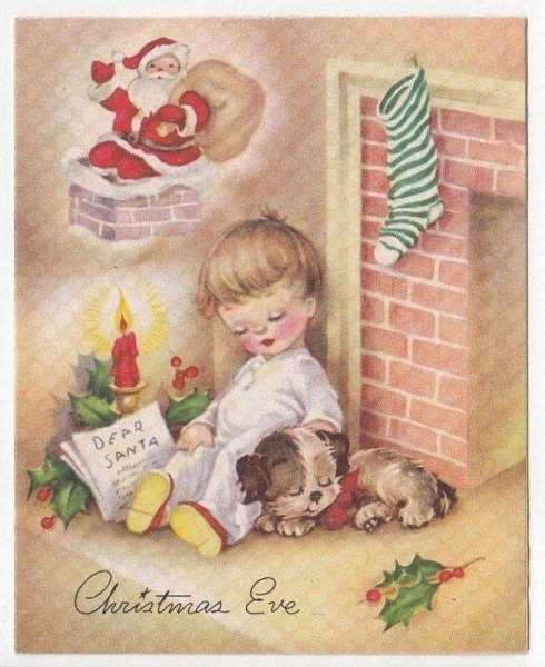 Старые открытки канун Рождества