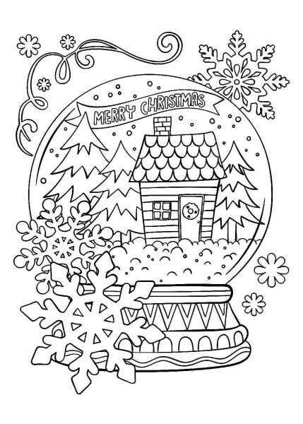 Новогодняя открыткакасскраска