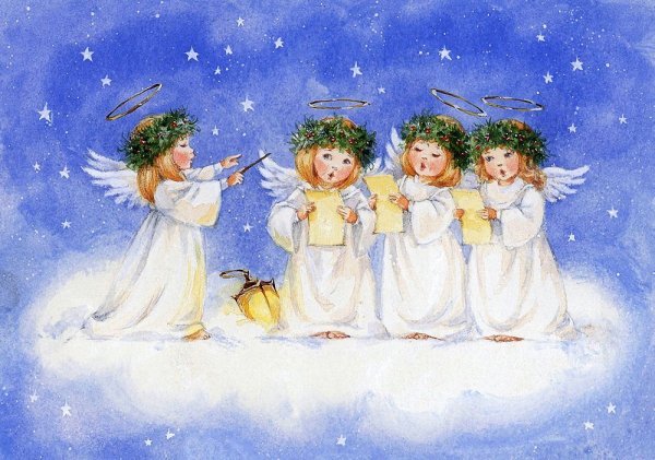 Новогодние пейзажи для декупажа