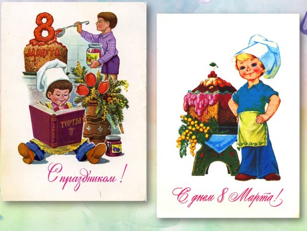Старинные открытки с 8 марта