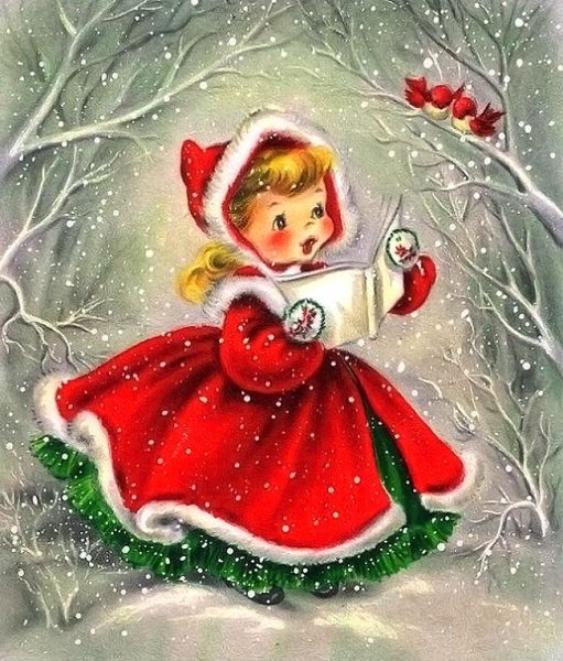 Новогодняя открытка для девочки