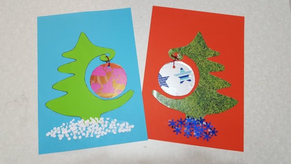 Аппликация Новогодняя открытка