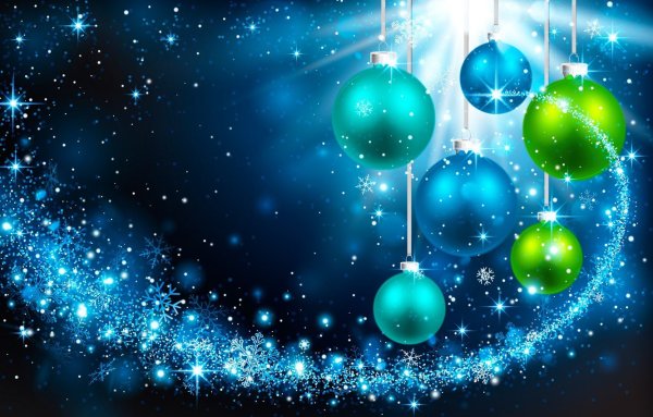 Новогодний фон с шарами