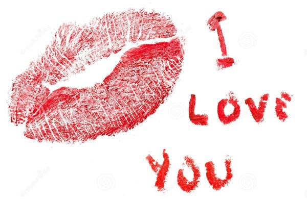 Надпись помада я люблю тебя