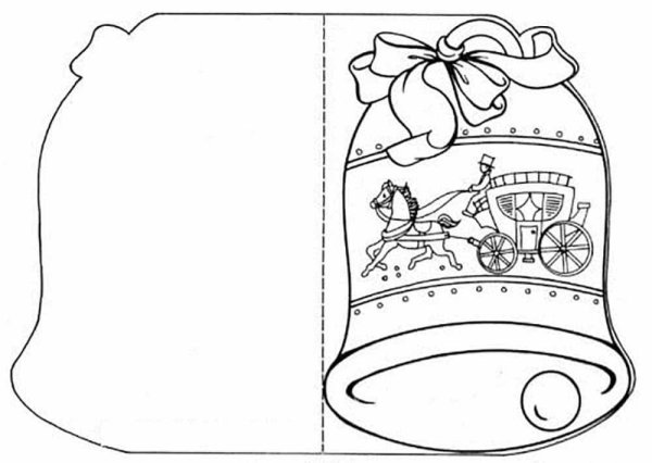 Новогодняя открытка раскраска