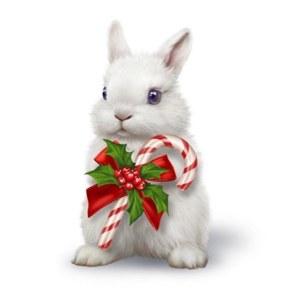 Открытка с наступающим новым годом кролика