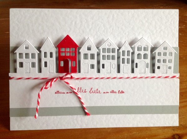 Открытка домик Скрапбукинг