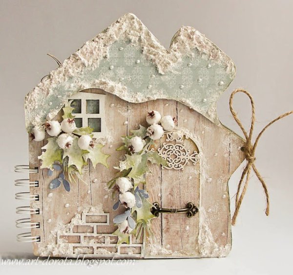 Новогодний домик Скрапбукинг