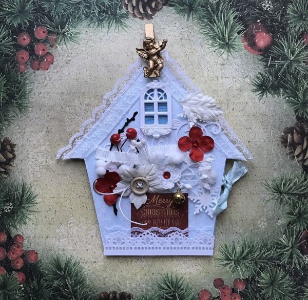 Новогодний домик Скрапбукинг