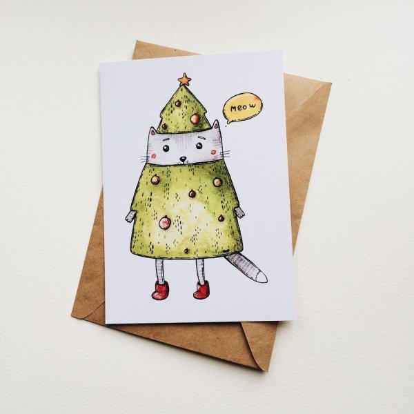 Новогодняя елка карандашом