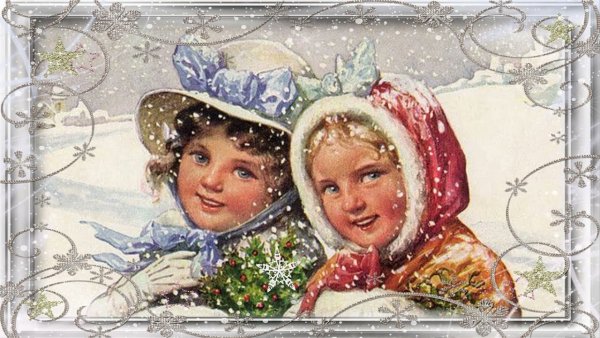 Винтажная Новогодняя открытка