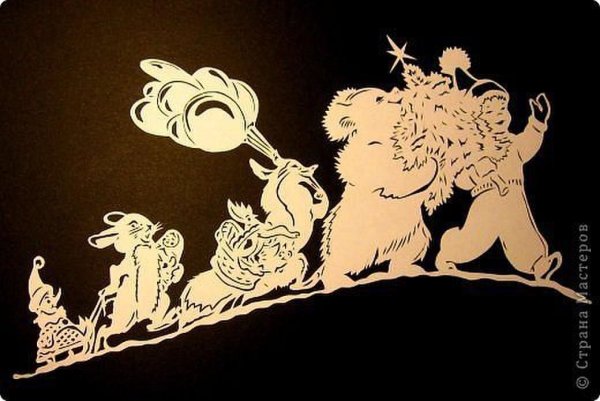 Советские вытынанки на новый год