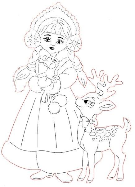 Новогодние трафареты Снегурочка