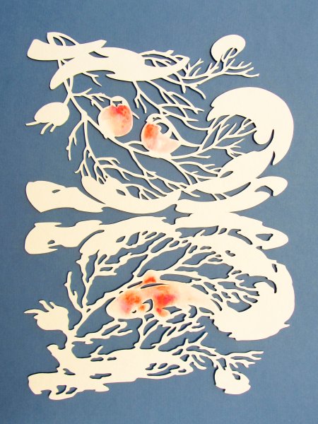 Вытынанки зимние птички