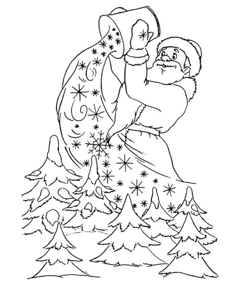 Новогодняя открытка раскраска