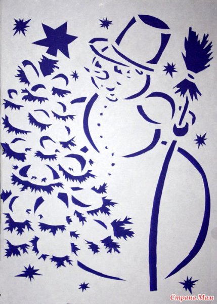 Вырезанки на окна зимние