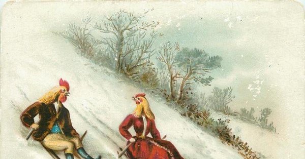 Новогодние открытки 19 век