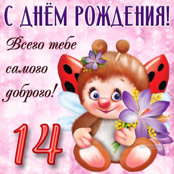 С днём рождения 14 лет девочке