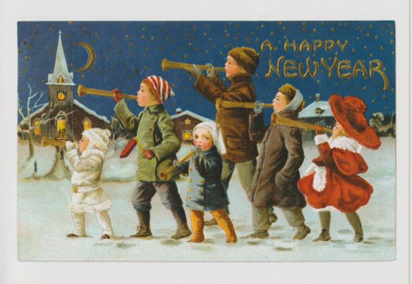 Военные старые новогодние открытки