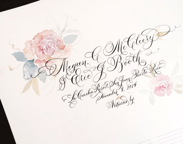 Открытка Акварельная с каллиграфией