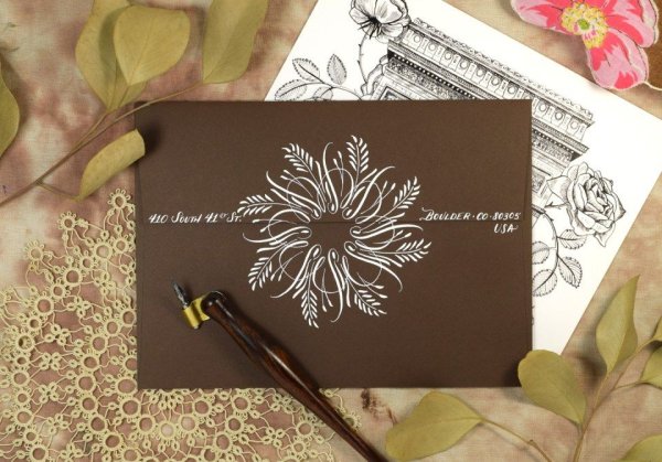 Открытка в стиле каллиграфии