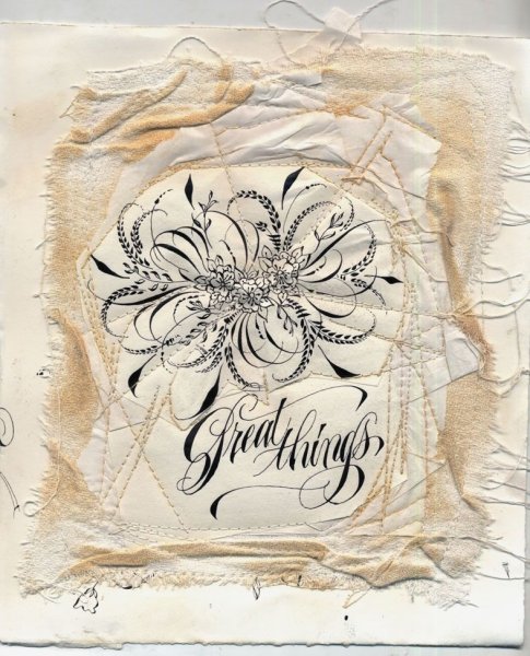 Новогодняя открытка каллиграфия