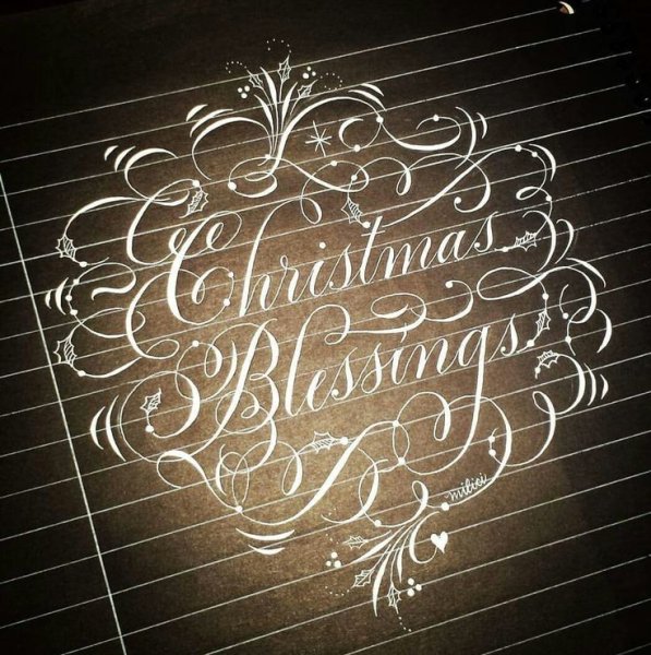 Каллиграфические новогодние открытки